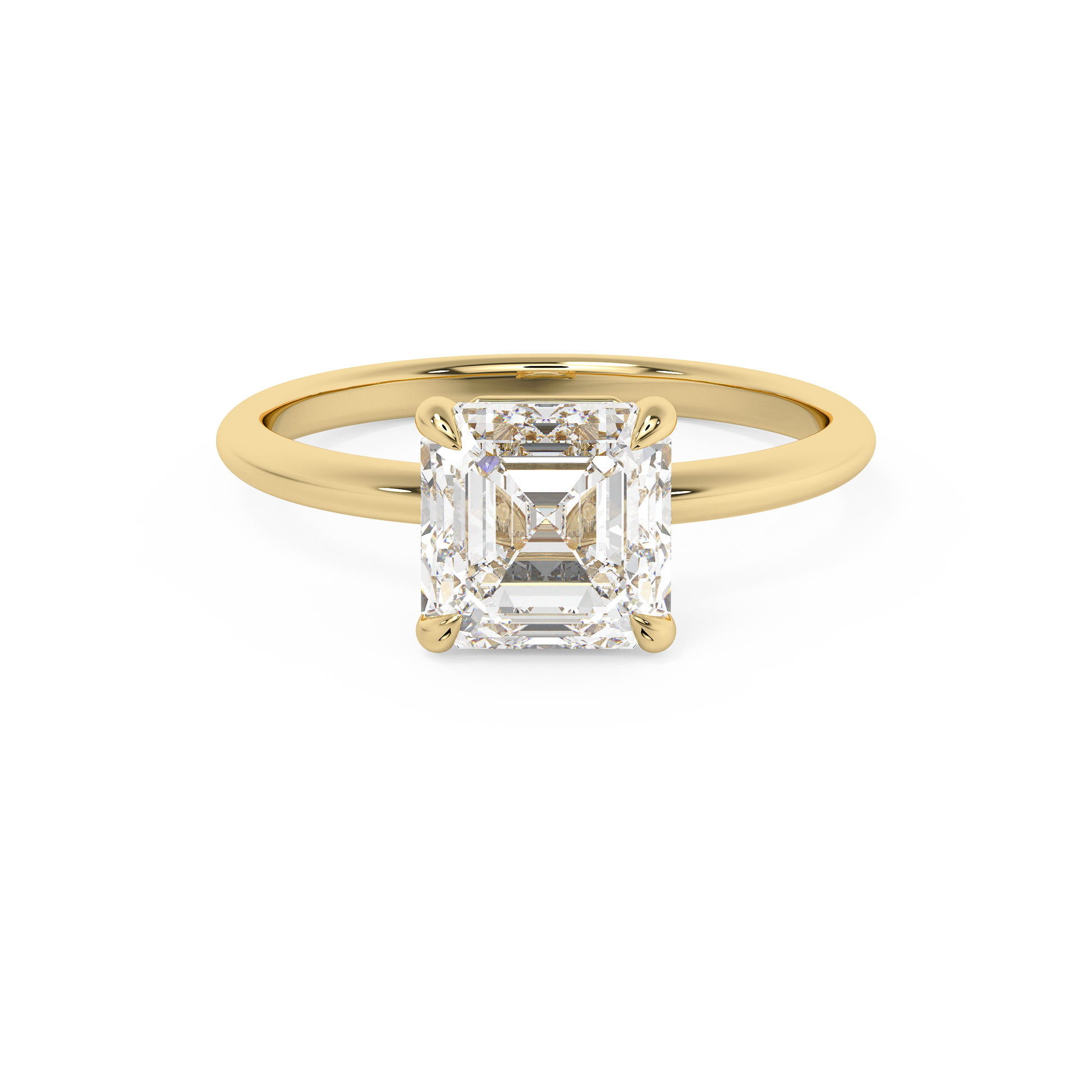Emerald Solitaire Lab Grown Diamond Engagement Ring