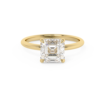 Emerald Solitaire Lab Grown Diamond Engagement Ring