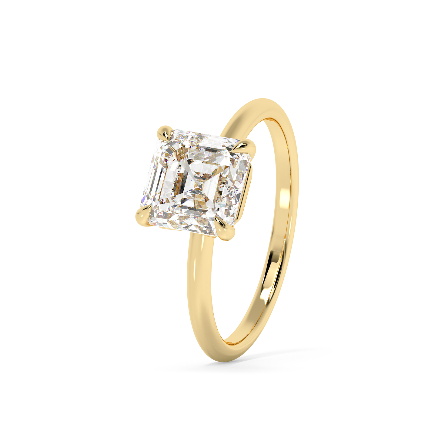 Emerald Solitaire Lab Grown Diamond Engagement Ring