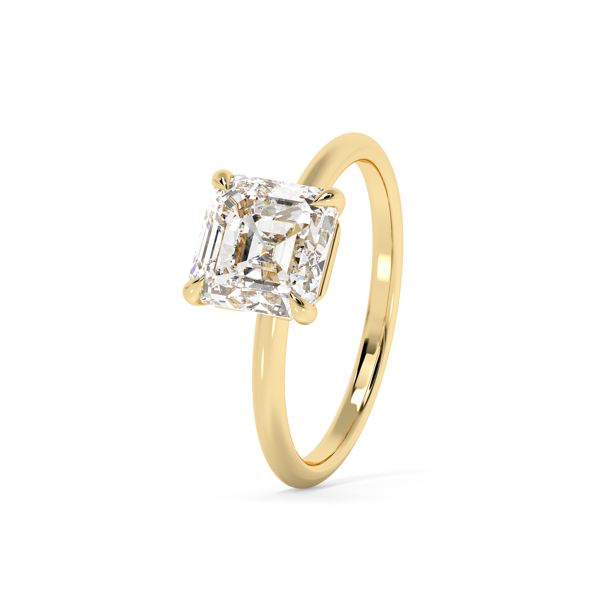 Emerald Solitaire Lab Grown Diamond Engagement Ring