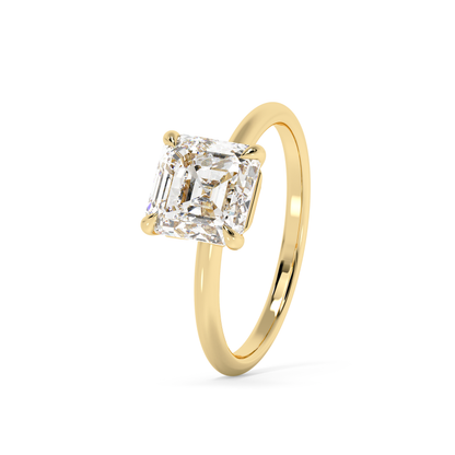 Emerald Solitaire Lab Grown Diamond Engagement Ring