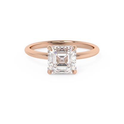 Emerald Solitaire Lab Grown Diamond Engagement Ring
