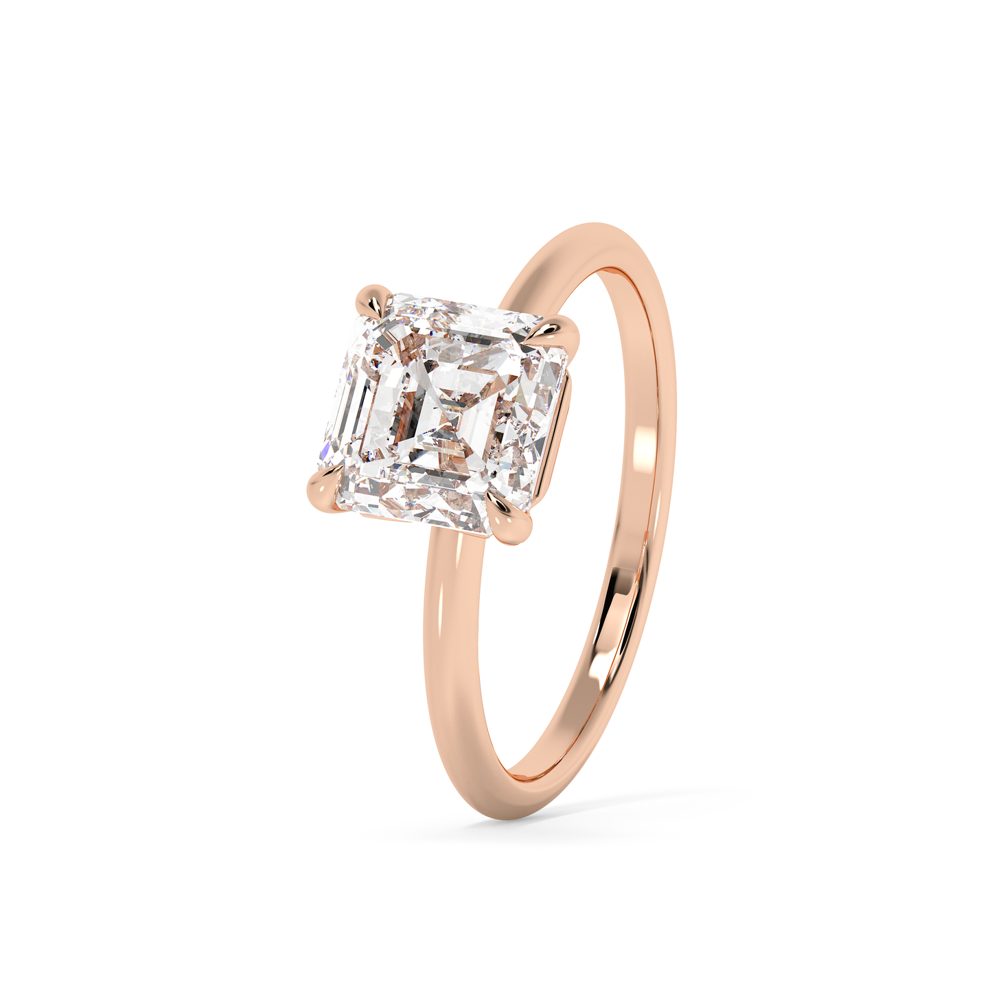 Emerald Solitaire Lab Grown Diamond Engagement Ring
