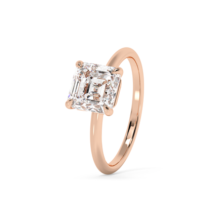 Emerald Solitaire Lab Grown Diamond Engagement Ring