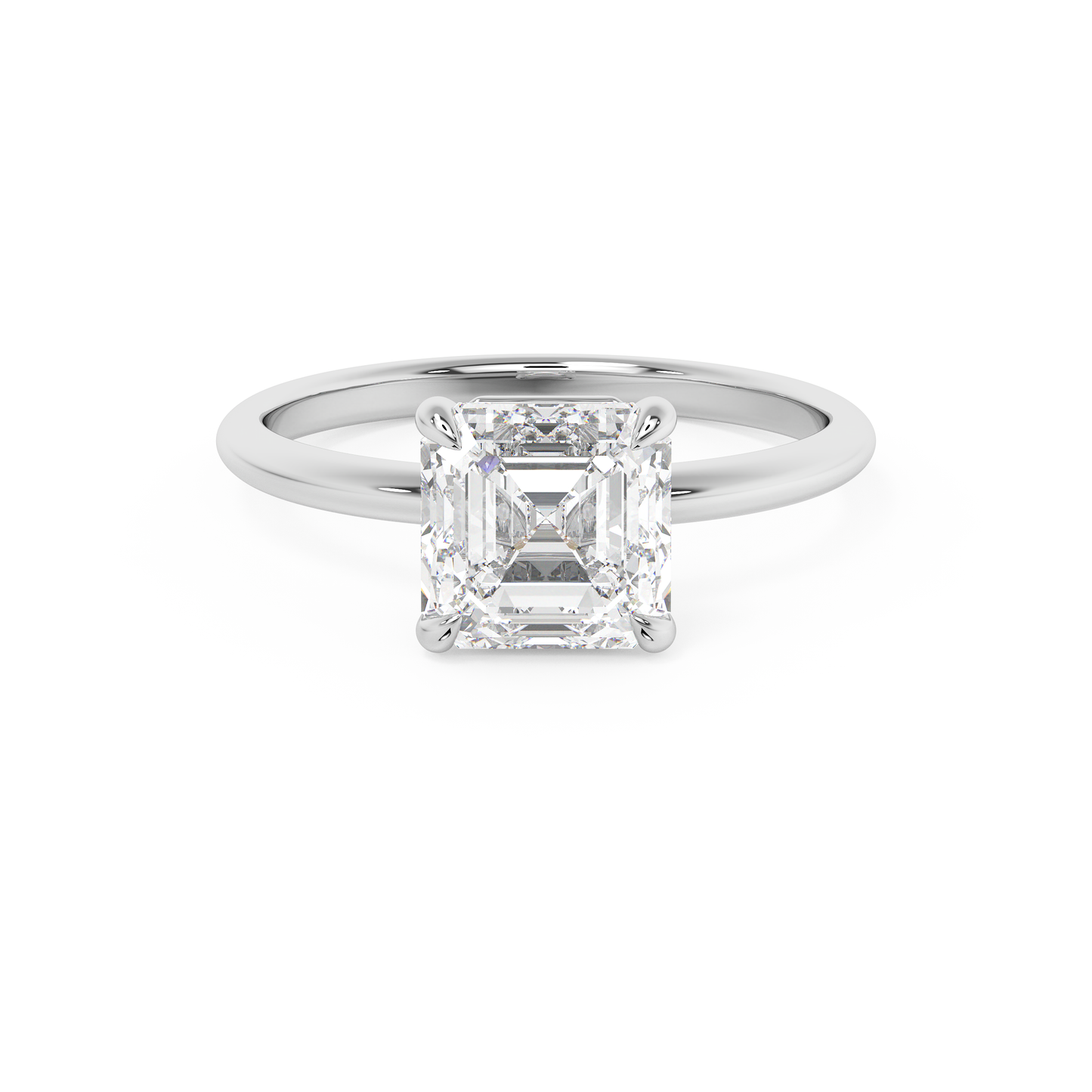 Emerald Solitaire Lab Grown Diamond Engagement Ring