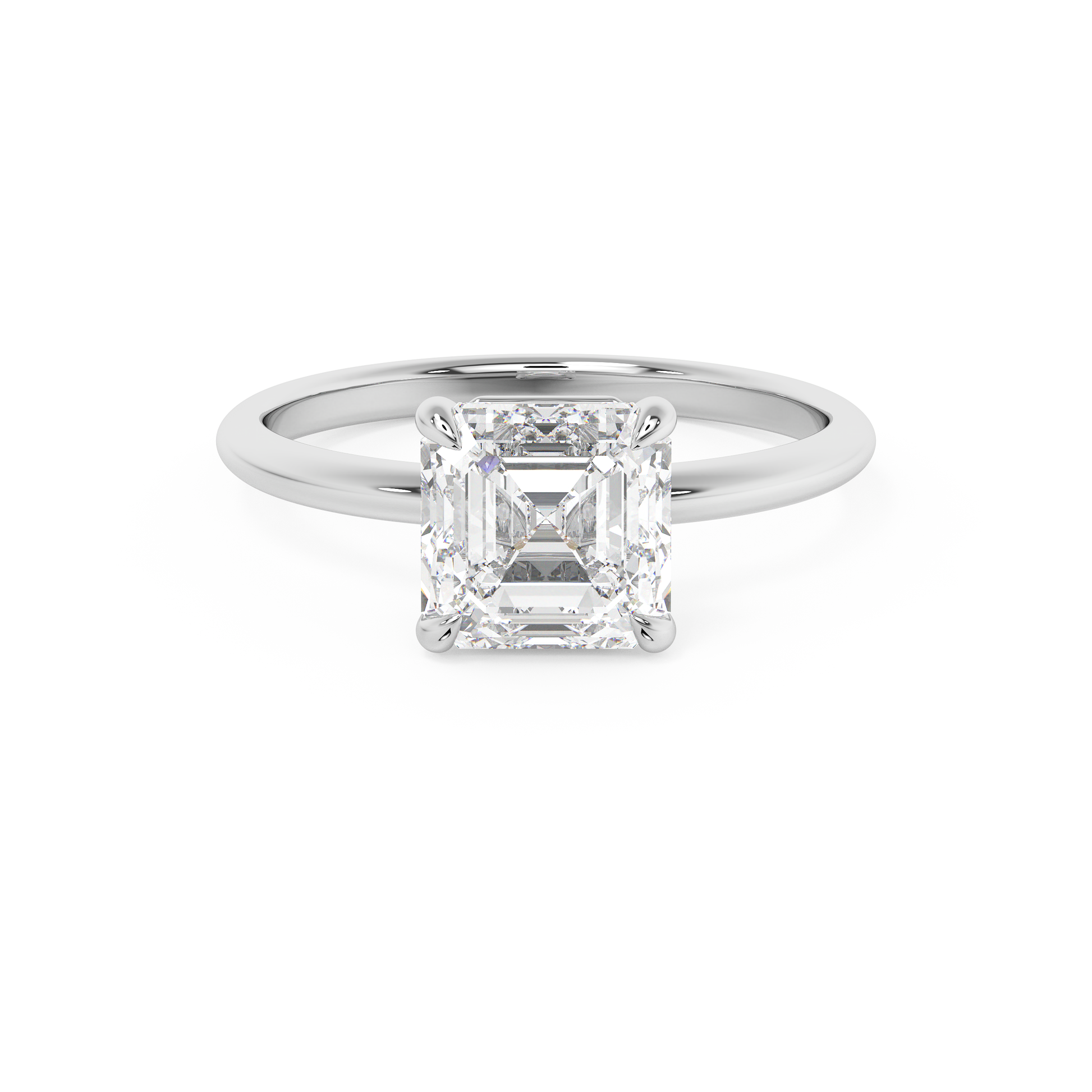 Emerald Solitaire Lab Grown Diamond Engagement Ring
