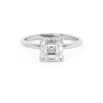 Emerald Solitaire Lab Grown Diamond Engagement Ring
