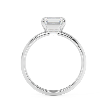 Emerald Solitaire Lab Grown Diamond Engagement Ring