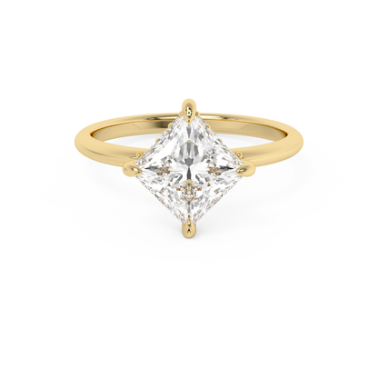 Emerald Solitaire Lab Grown Diamond Engagement Ring