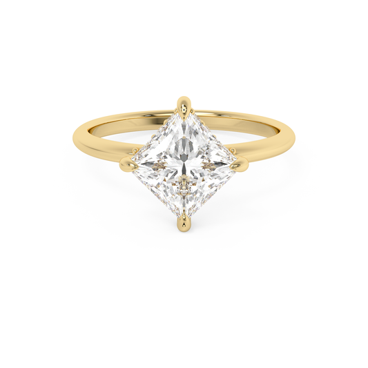 Emerald Solitaire Lab Grown Diamond Engagement Ring