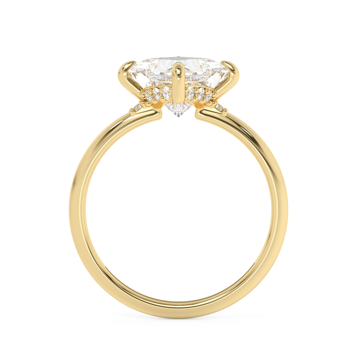 Emerald Solitaire Lab Grown Diamond Engagement Ring