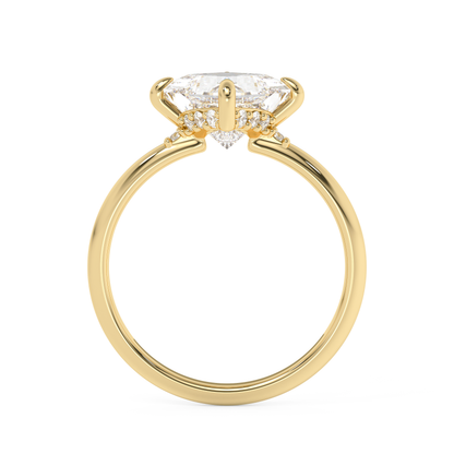 Emerald Solitaire Lab Grown Diamond Engagement Ring