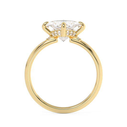Emerald Solitaire Lab Grown Diamond Engagement Ring