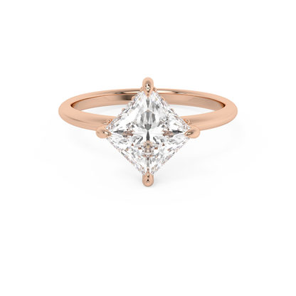 Emerald Solitaire Lab Grown Diamond Engagement Ring