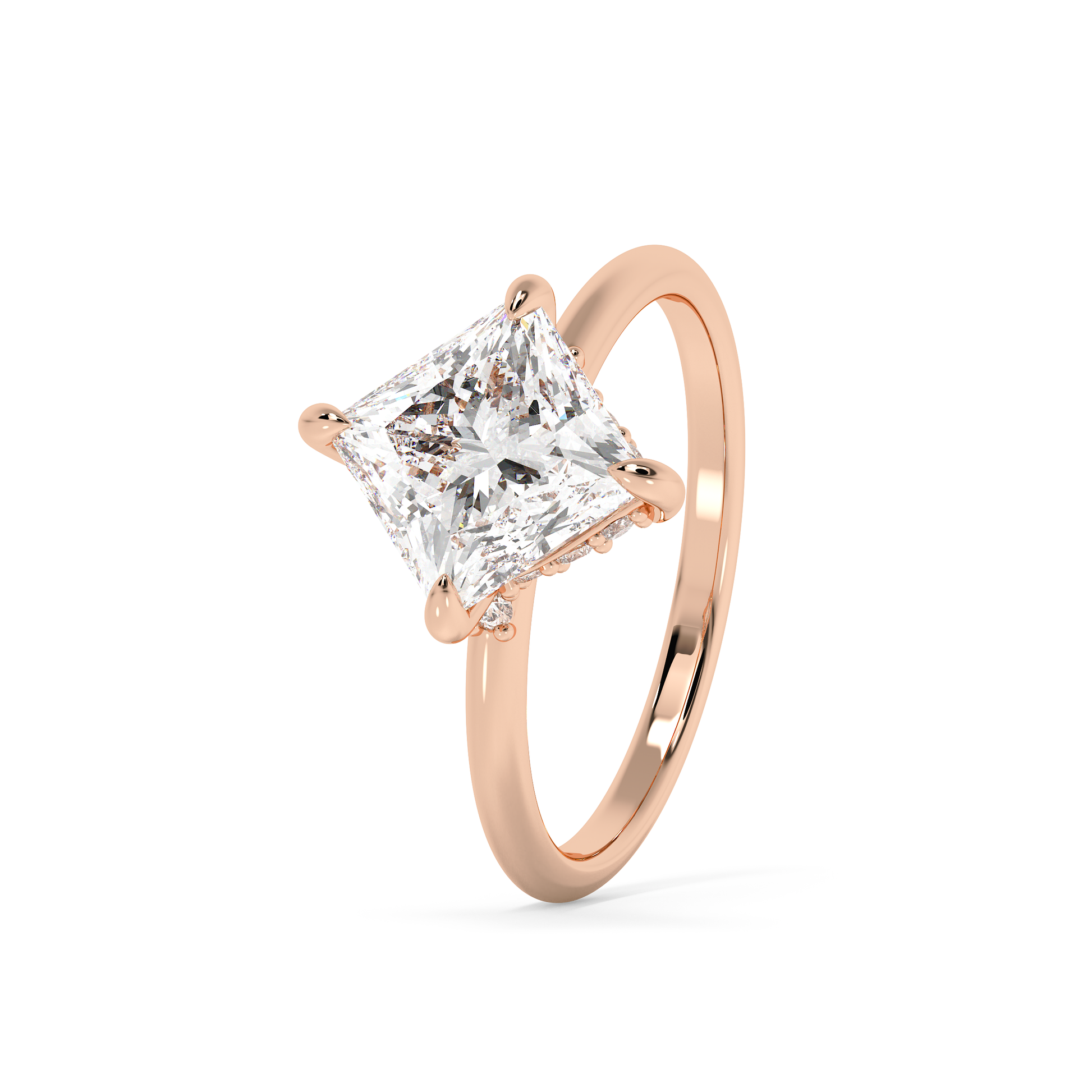 Emerald Solitaire Lab Grown Diamond Engagement Ring