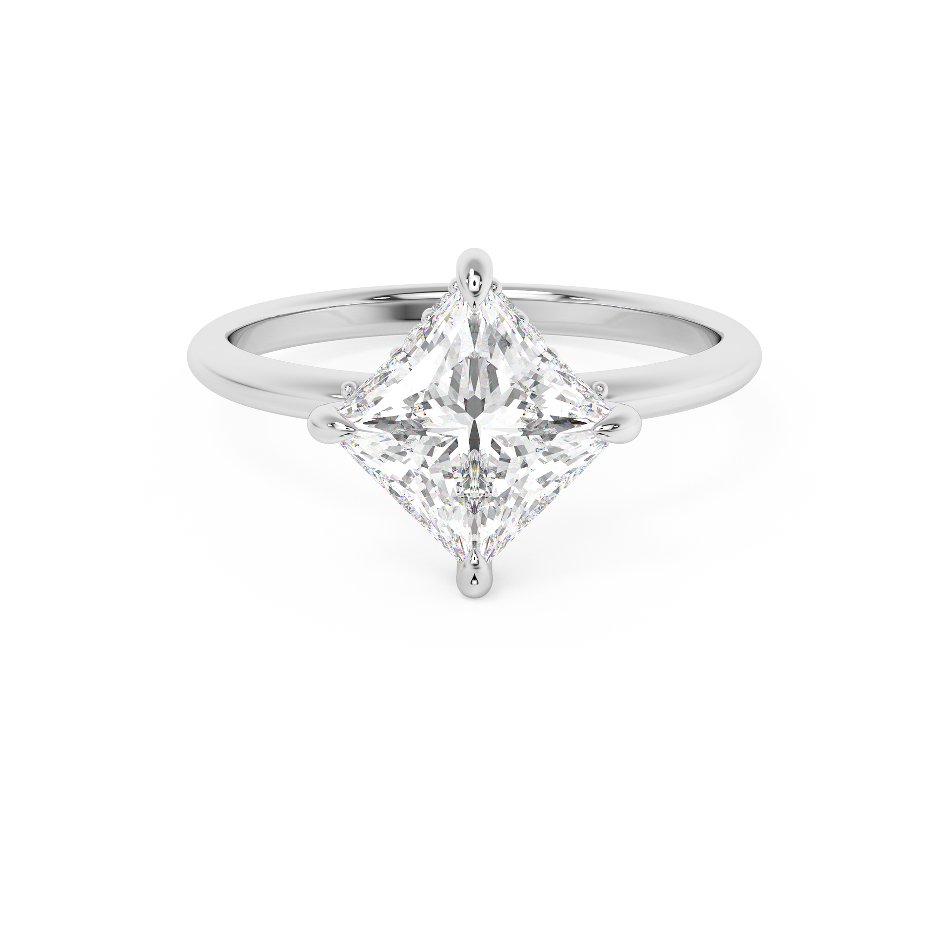 Emerald Solitaire Lab Grown Diamond Engagement Ring