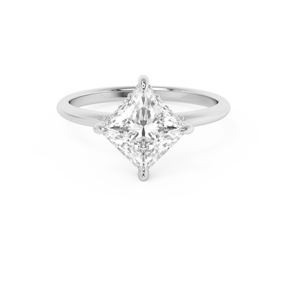 Emerald Solitaire Lab Grown Diamond Engagement Ring