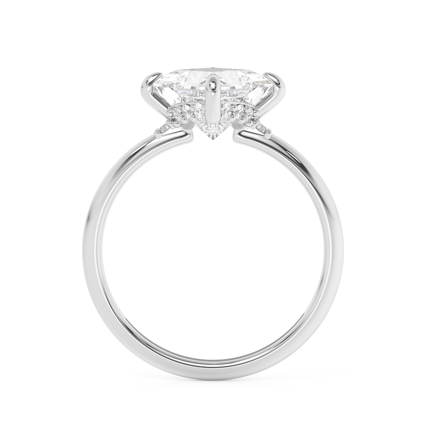 Emerald Solitaire Lab Grown Diamond Engagement Ring