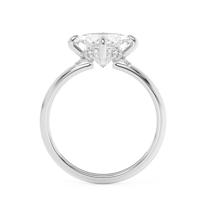 Emerald Solitaire Lab Grown Diamond Engagement Ring