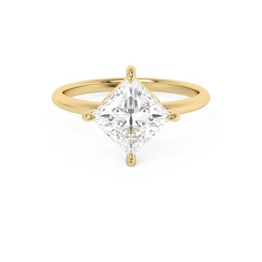 Emerald Solitaire Lab Grown Diamond Engagement Ring