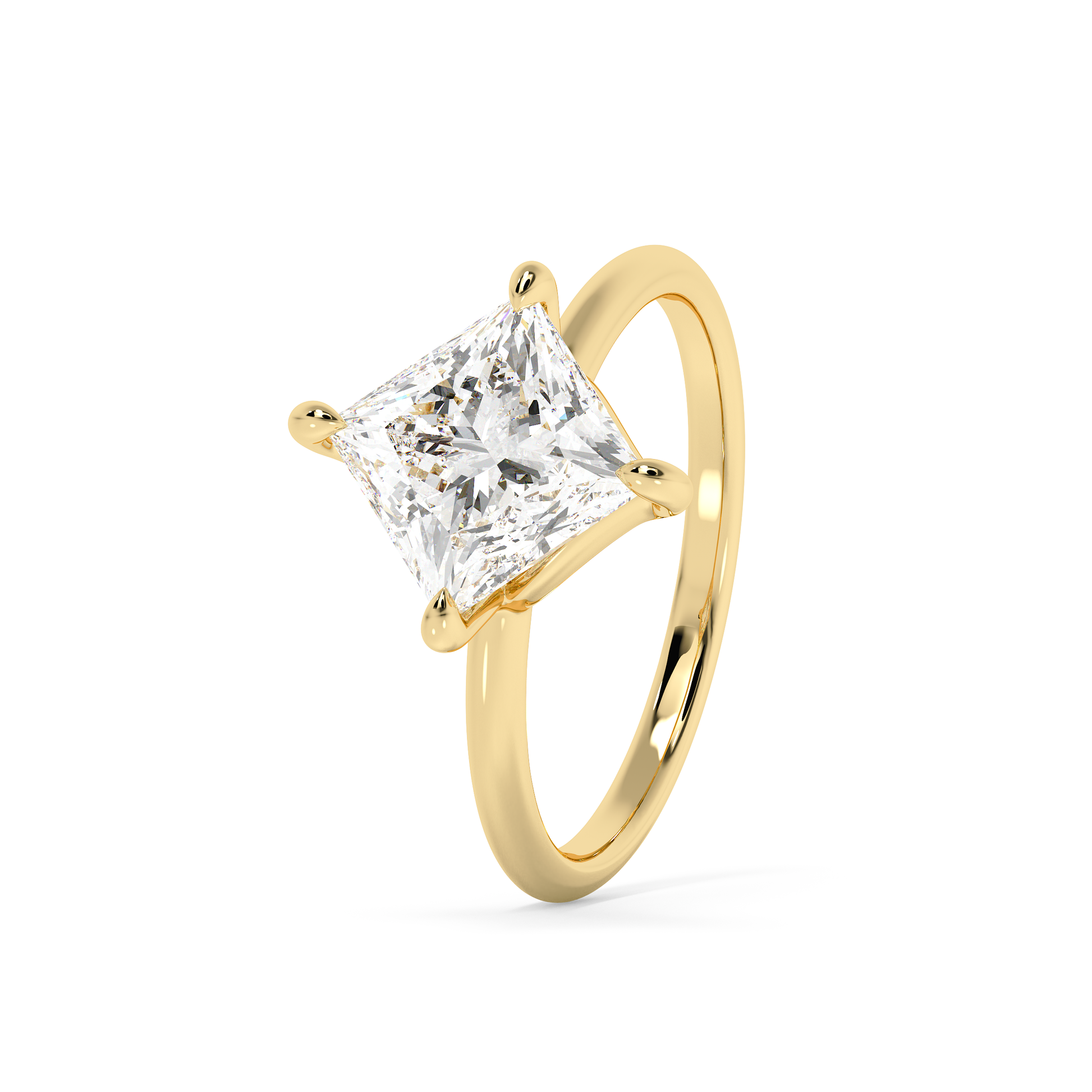 Emerald Solitaire Lab Grown Diamond Engagement Ring