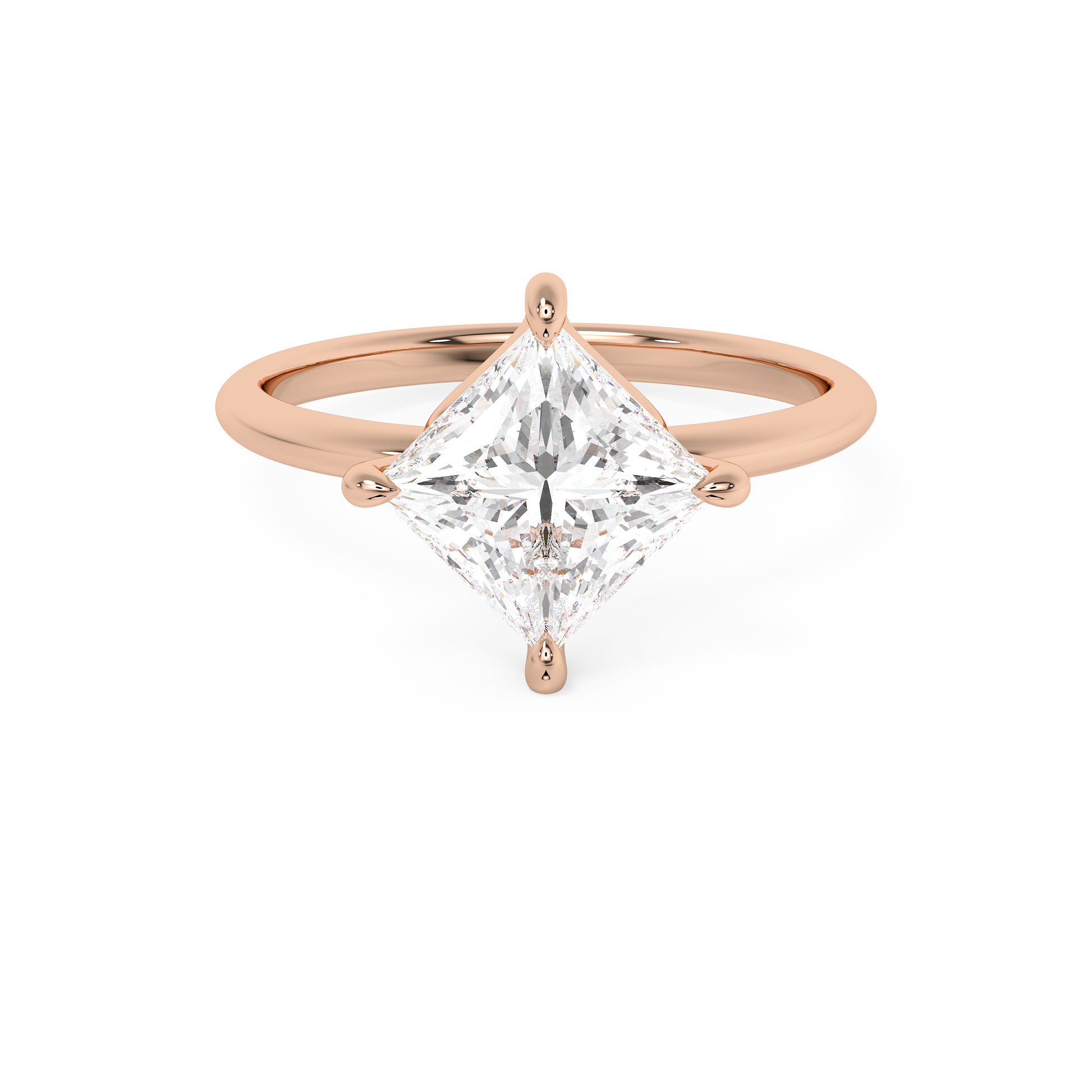 Emerald Solitaire Lab Grown Diamond Engagement Ring