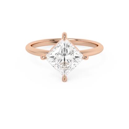 Emerald Solitaire Lab Grown Diamond Engagement Ring