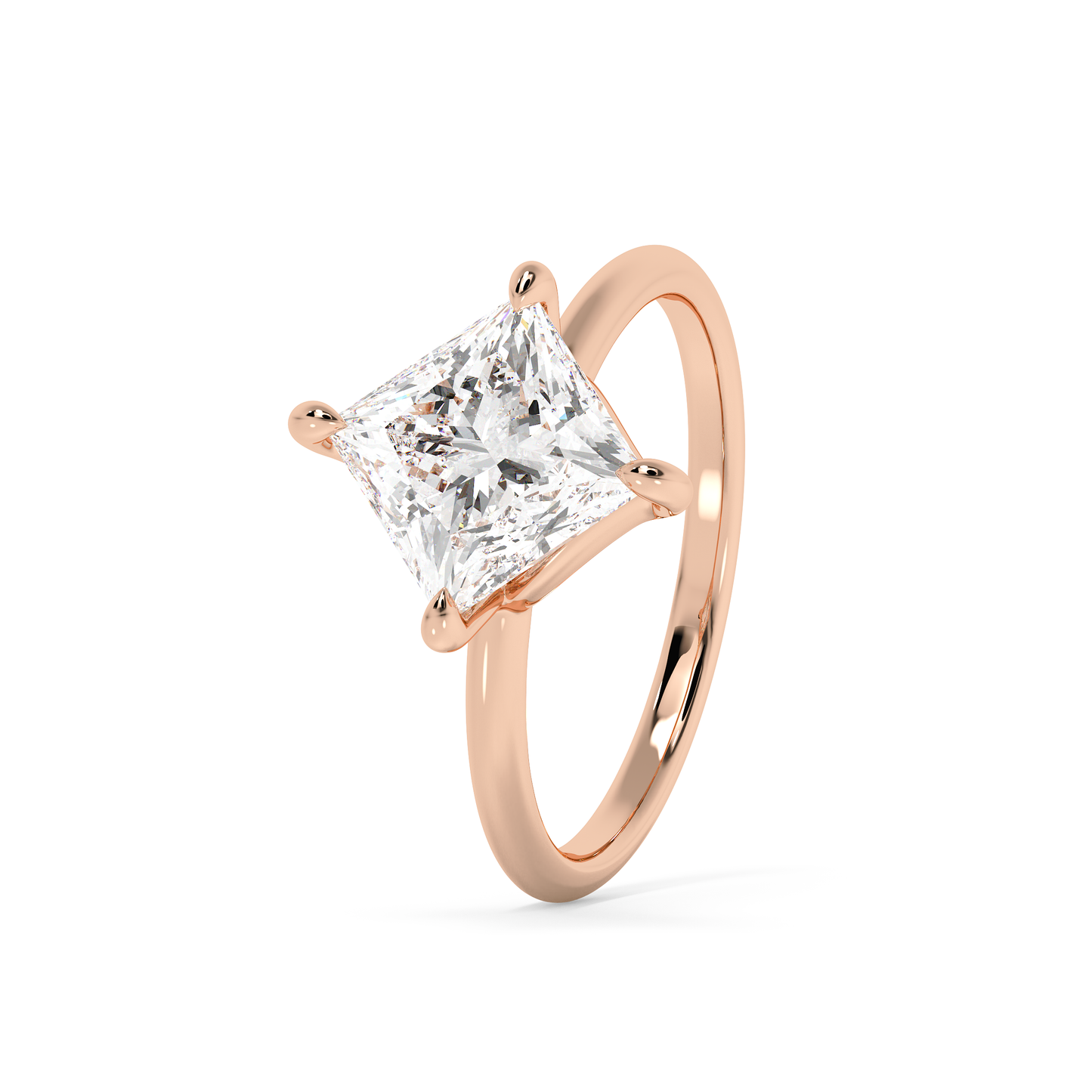 Emerald Solitaire Lab Grown Diamond Engagement Ring