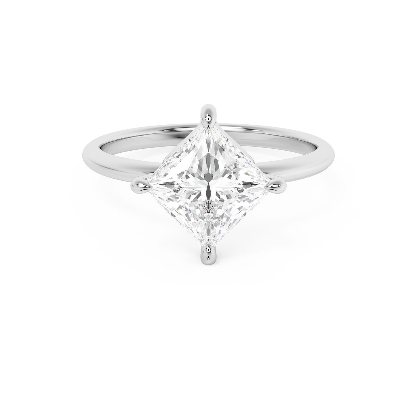 Emerald Solitaire Lab Grown Diamond Engagement Ring