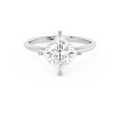 Emerald Solitaire Lab Grown Diamond Engagement Ring