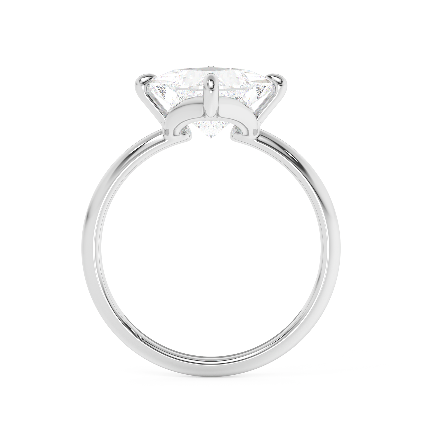 Emerald Solitaire Lab Grown Diamond Engagement Ring