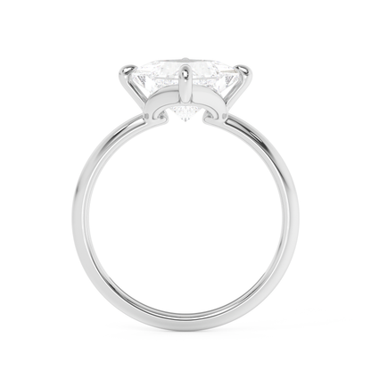 Emerald Solitaire Lab Grown Diamond Engagement Ring