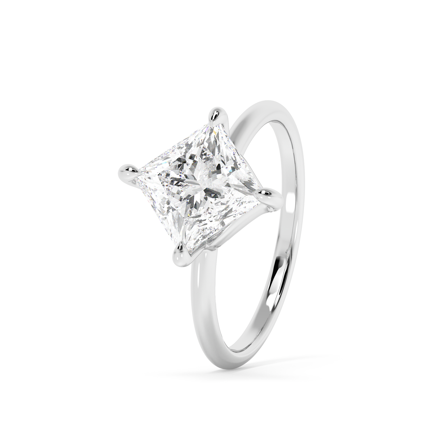 Emerald Solitaire Lab Grown Diamond Engagement Ring