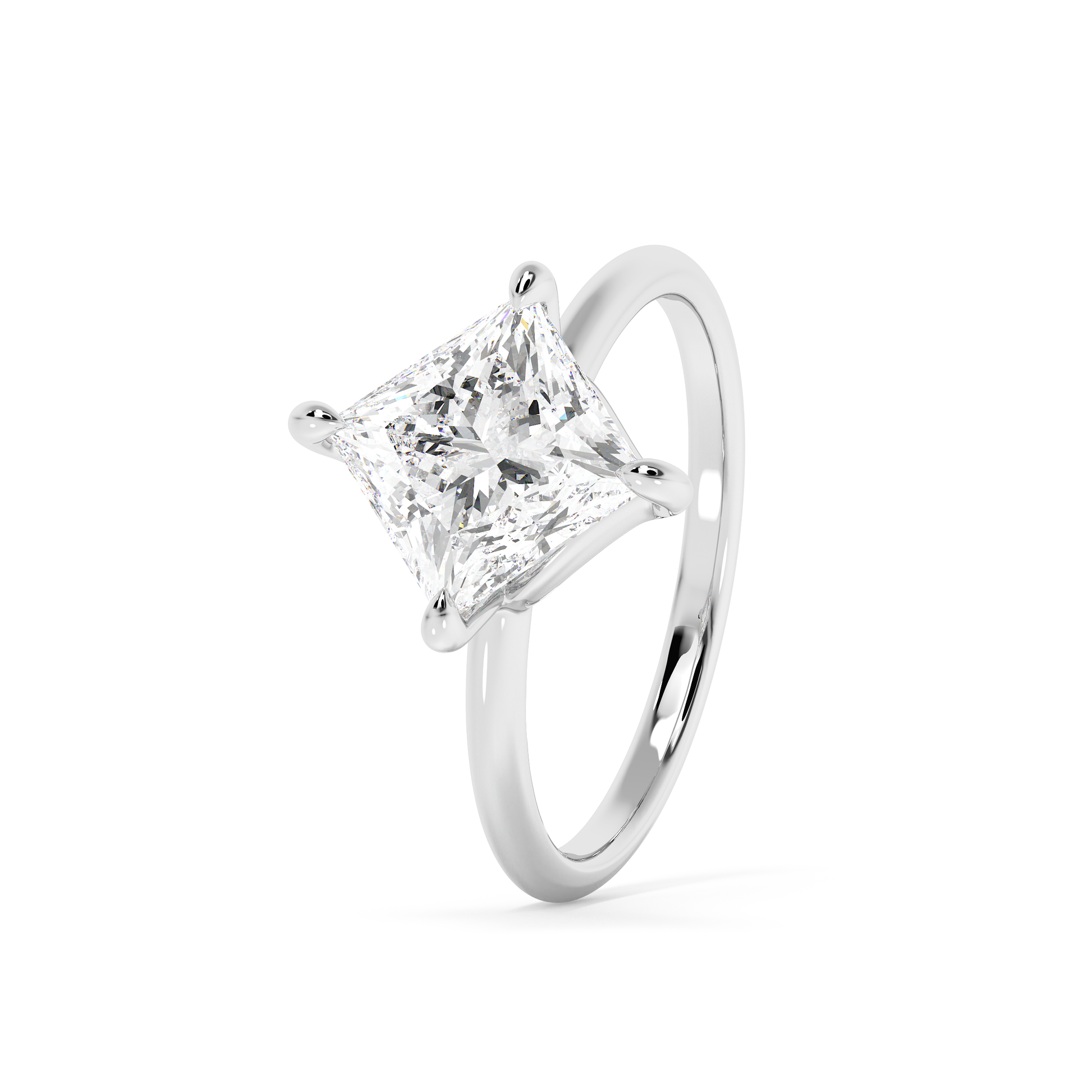 Emerald Solitaire Lab Grown Diamond Engagement Ring