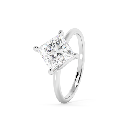 Emerald Solitaire Lab Grown Diamond Engagement Ring