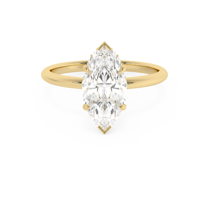 Emerald Solitaire Lab Grown Diamond Engagement Ring