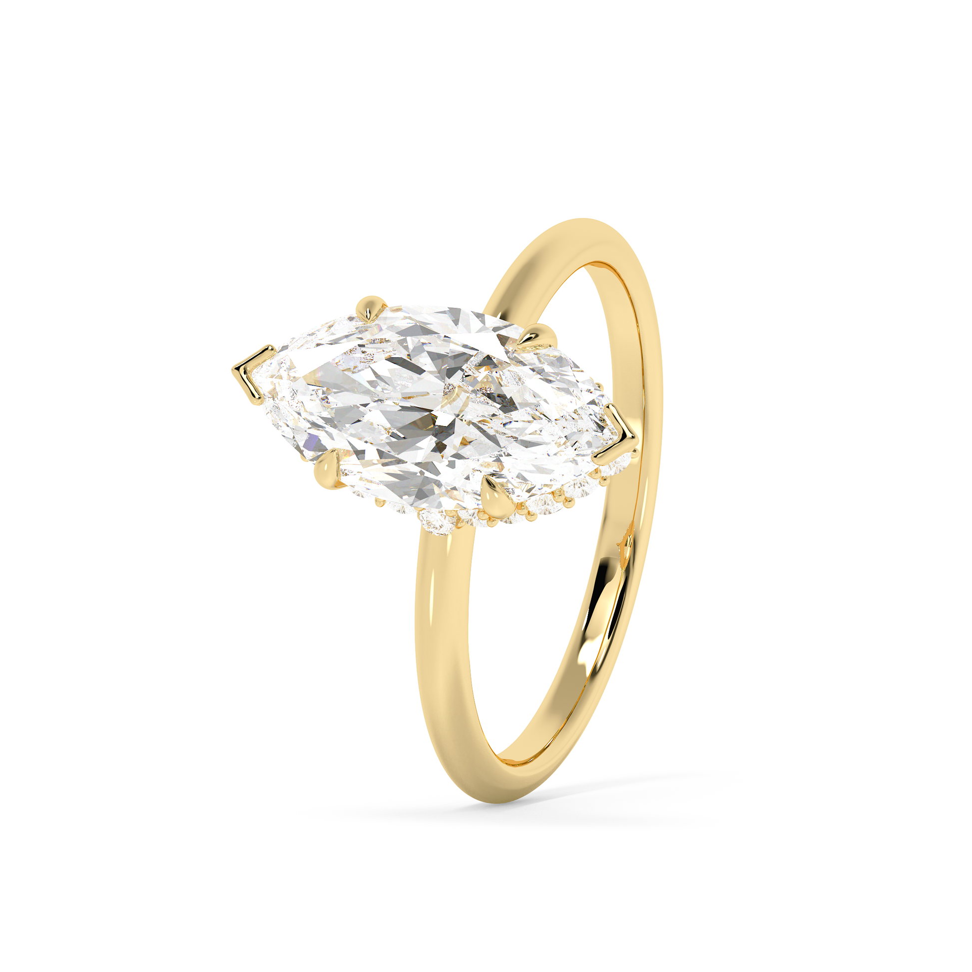 Emerald Solitaire Lab Grown Diamond Engagement Ring
