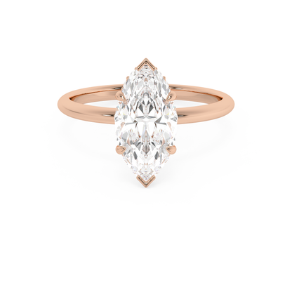 Emerald Solitaire Lab Grown Diamond Engagement Ring