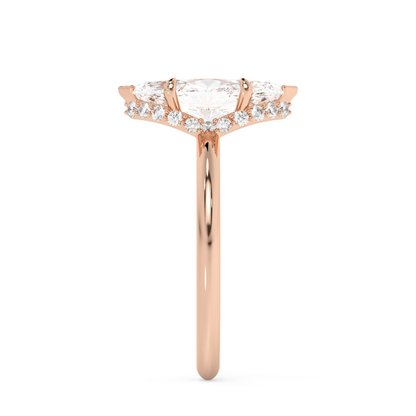 Emerald Solitaire Lab Grown Diamond Engagement Ring