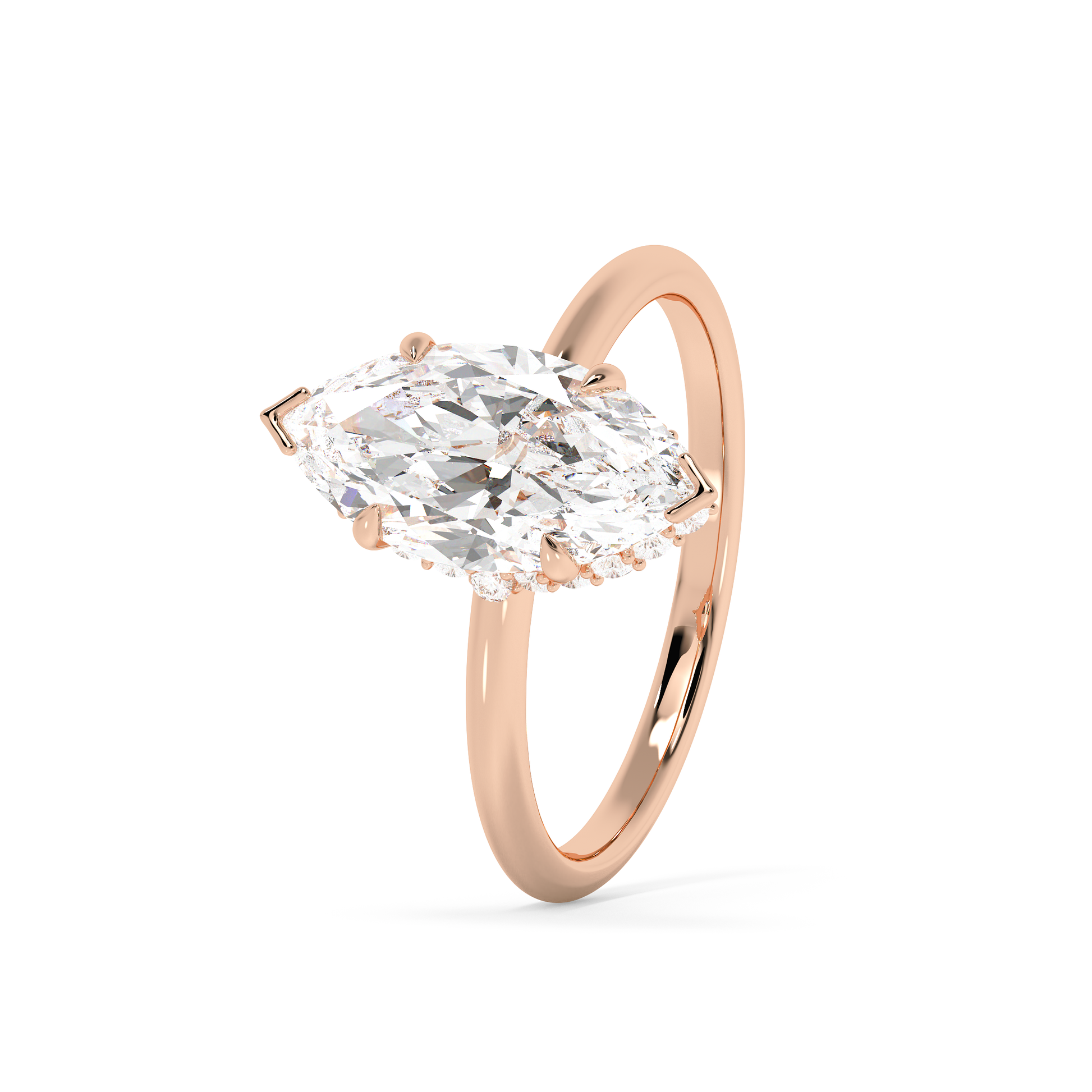 Emerald Solitaire Lab Grown Diamond Engagement Ring