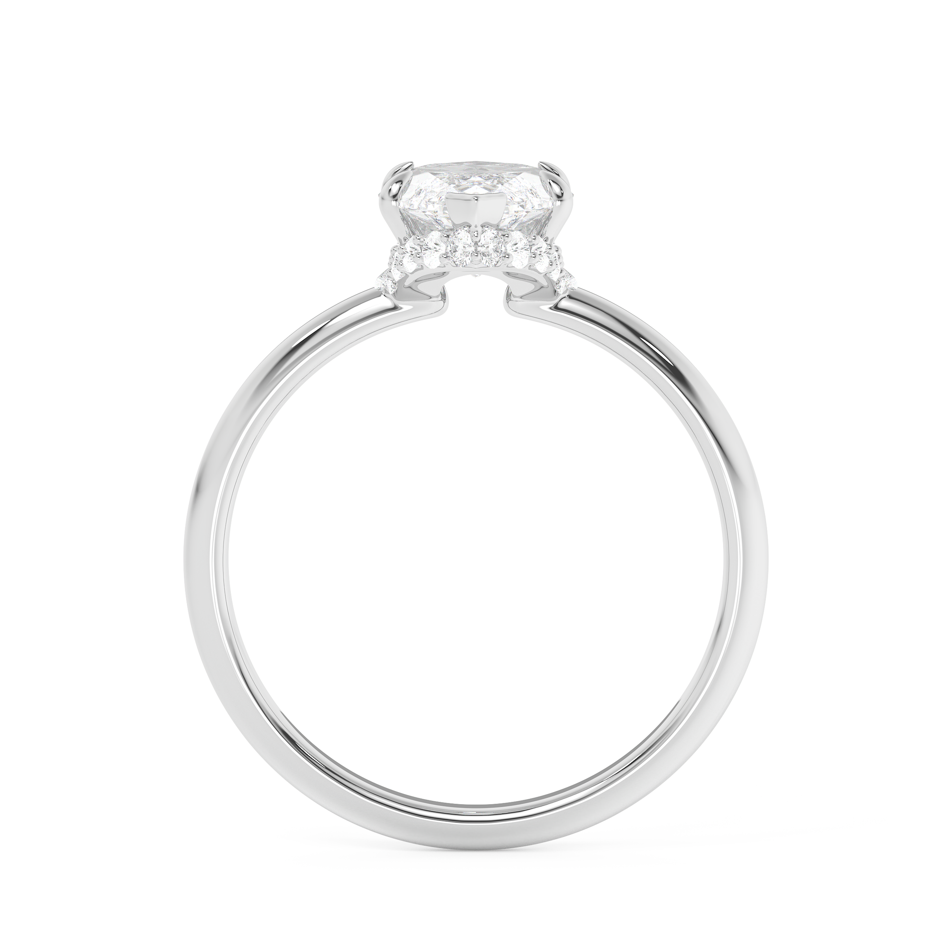 Emerald Solitaire Lab Grown Diamond Engagement Ring