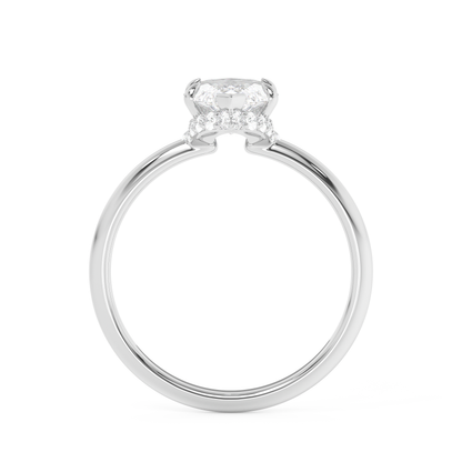 Emerald Solitaire Lab Grown Diamond Engagement Ring