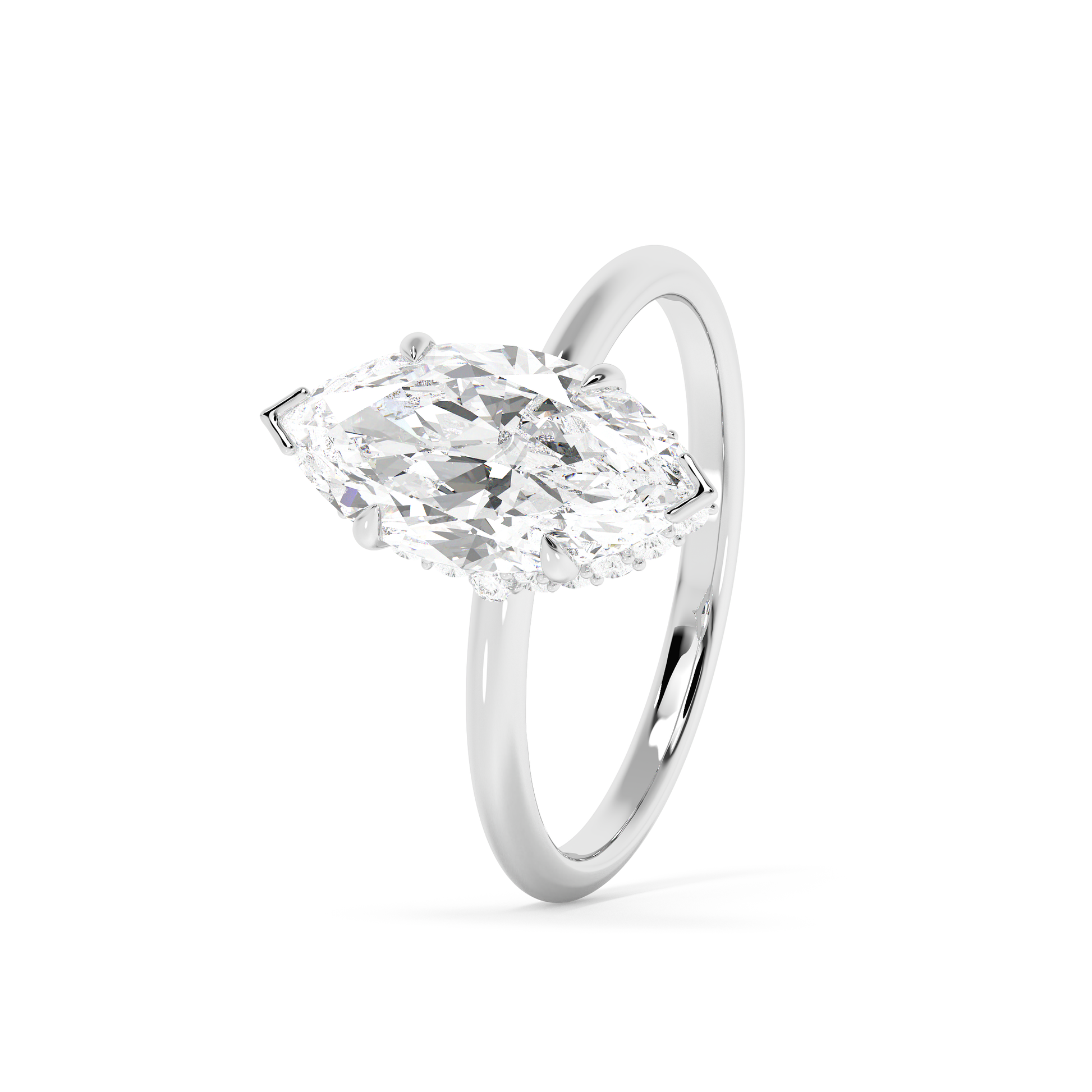 Emerald Solitaire Lab Grown Diamond Engagement Ring