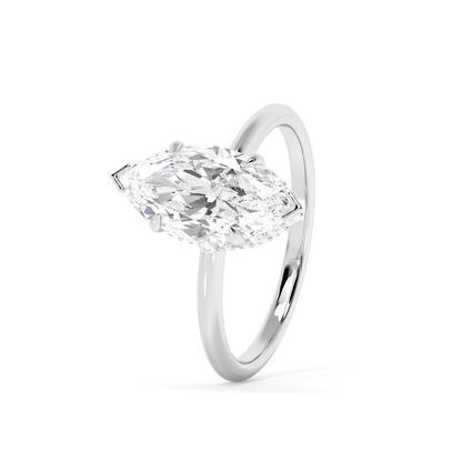 Emerald Solitaire Lab Grown Diamond Engagement Ring