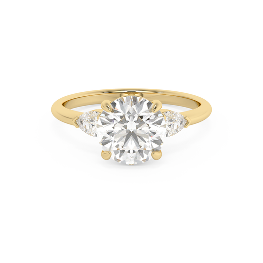 Emerald Solitaire Lab Grown Diamond Engagement Ring