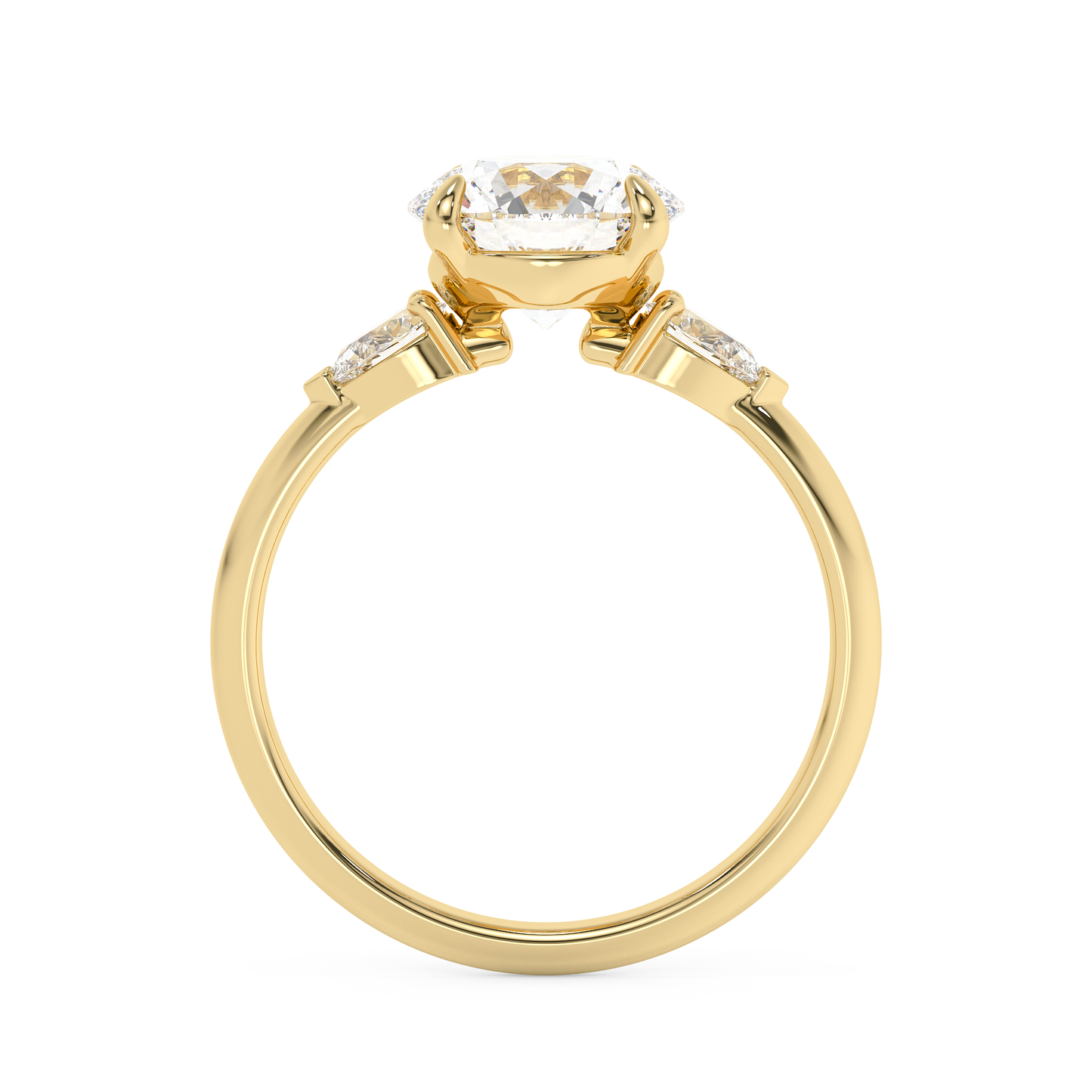 Emerald Solitaire Lab Grown Diamond Engagement Ring