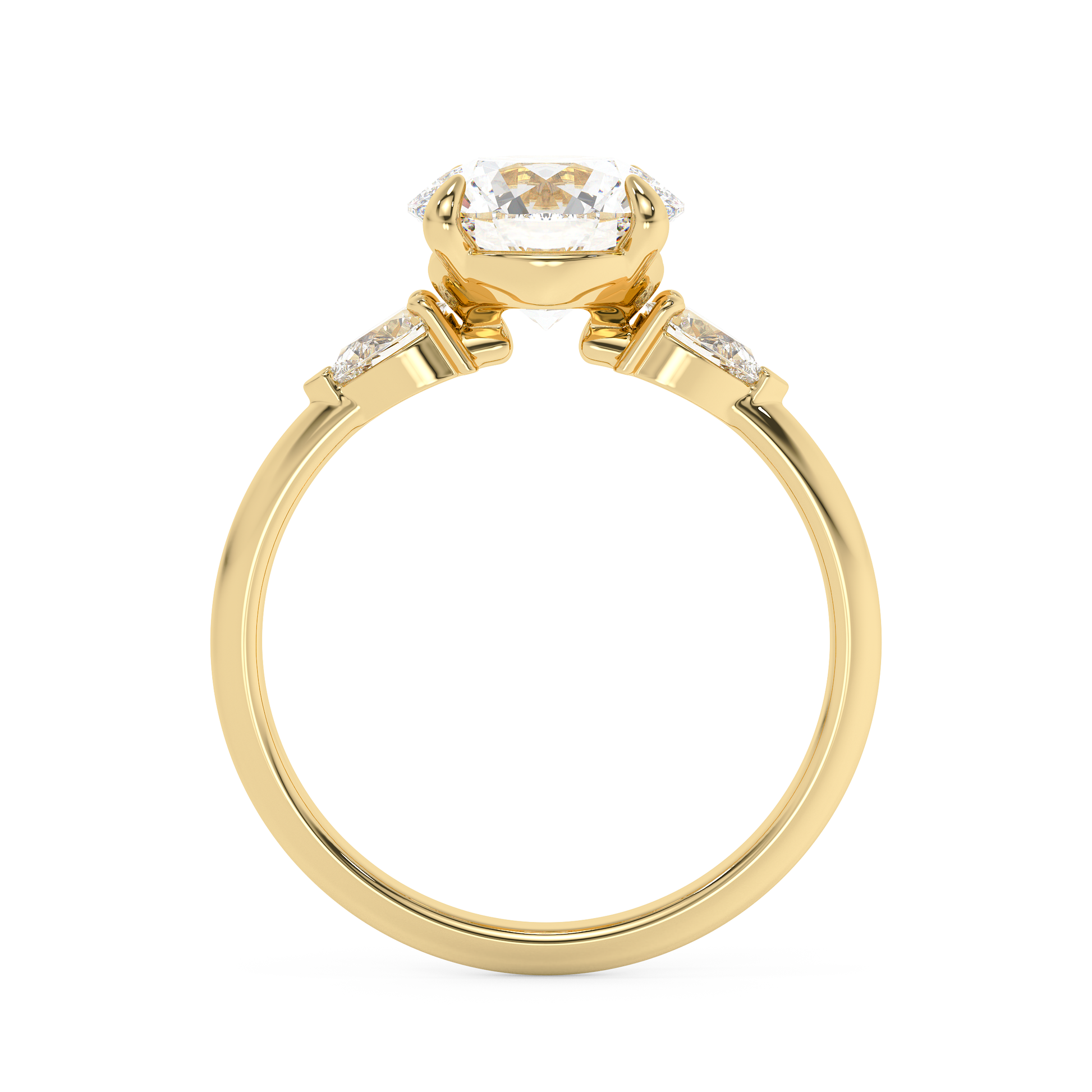 Emerald Solitaire Lab Grown Diamond Engagement Ring