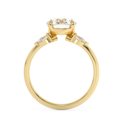 Emerald Solitaire Lab Grown Diamond Engagement Ring