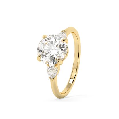 Emerald Solitaire Lab Grown Diamond Engagement Ring