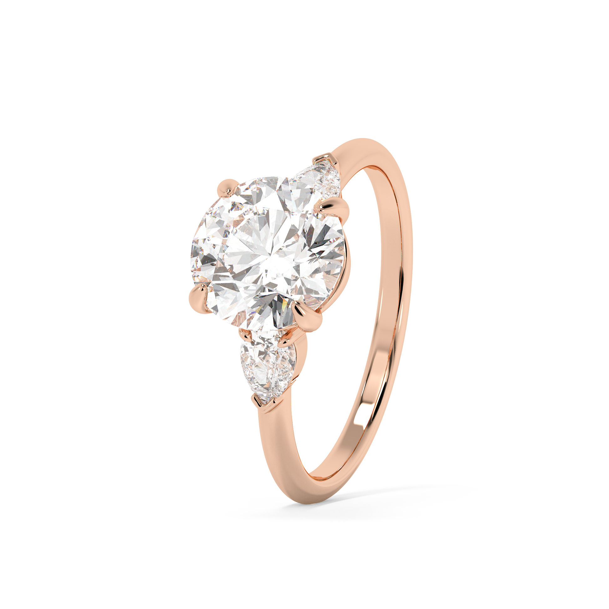 Emerald Solitaire Lab Grown Diamond Engagement Ring